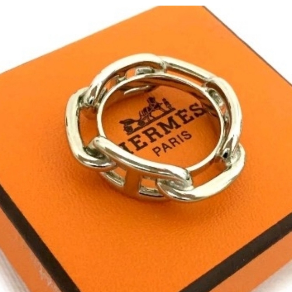 Hermès Gold Chain Scarf Ring